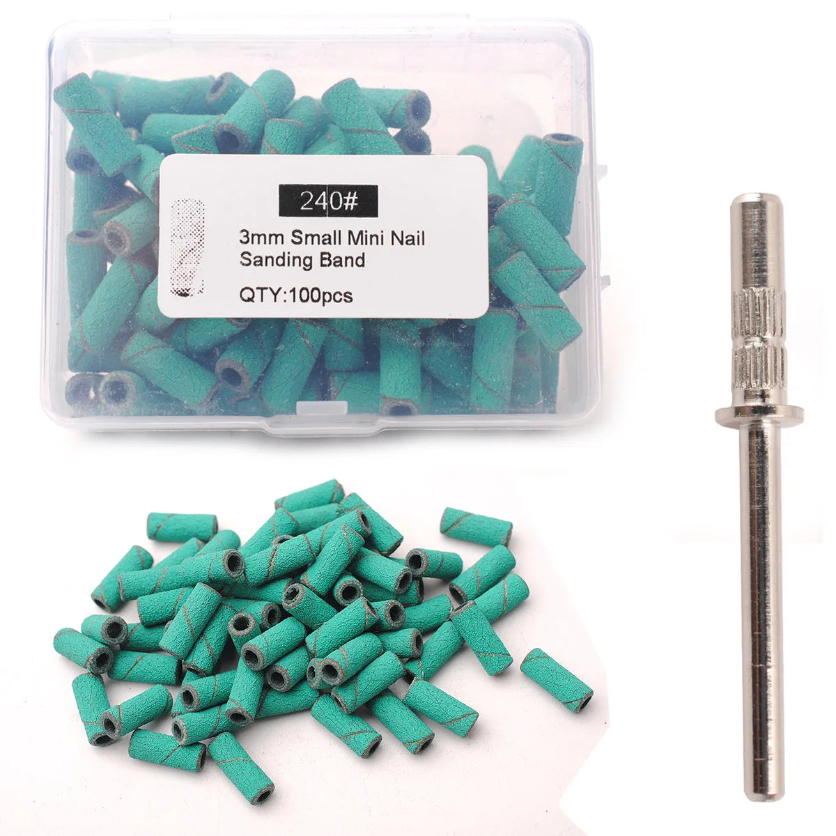 100 Mini Holz-Schleifbänder Set mit Nagelbohrer Bits für präzise Maniküre