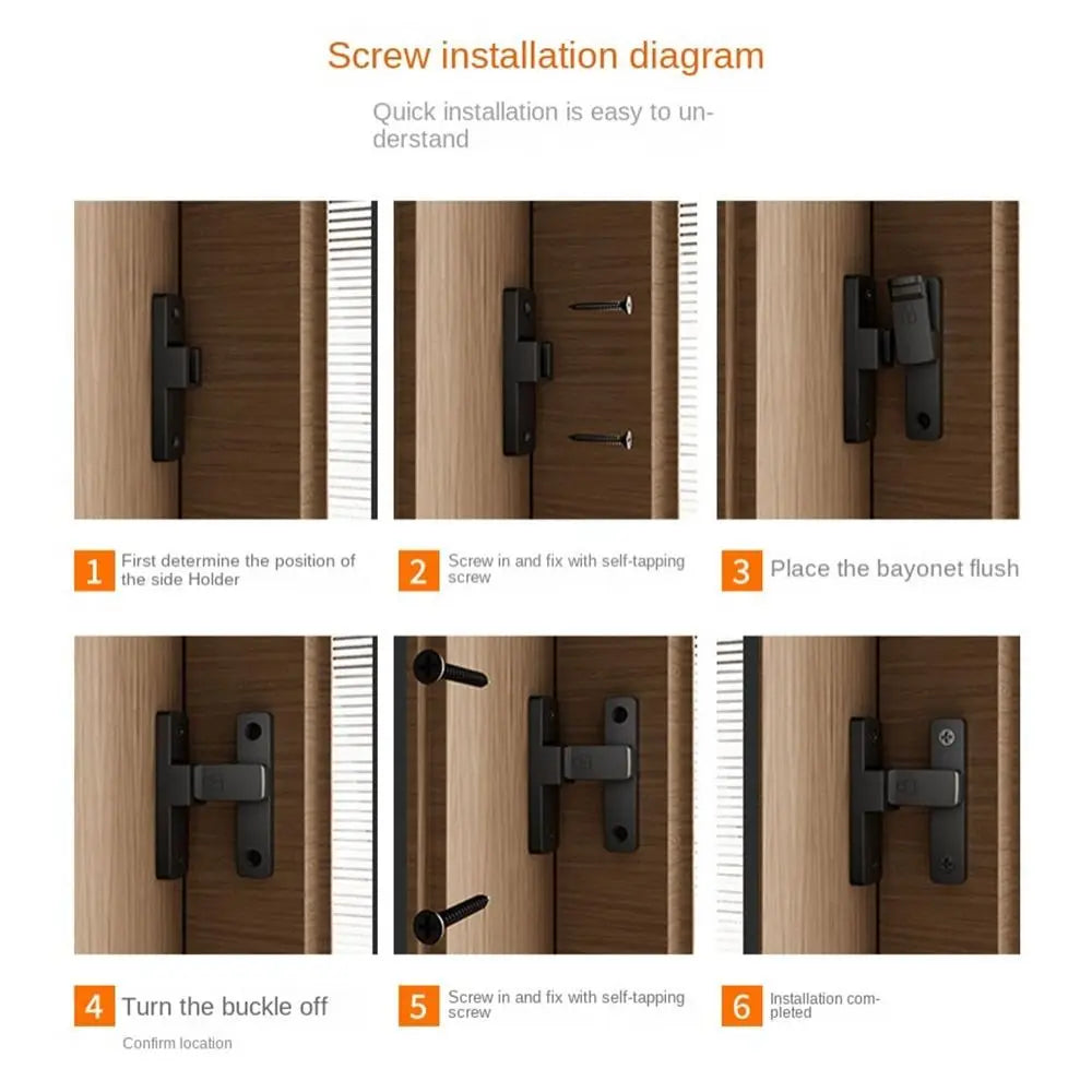 Lichtaktiver Tür-Riegel 90°/180° aus Zinklegierung, robust in Grau/Schwarz