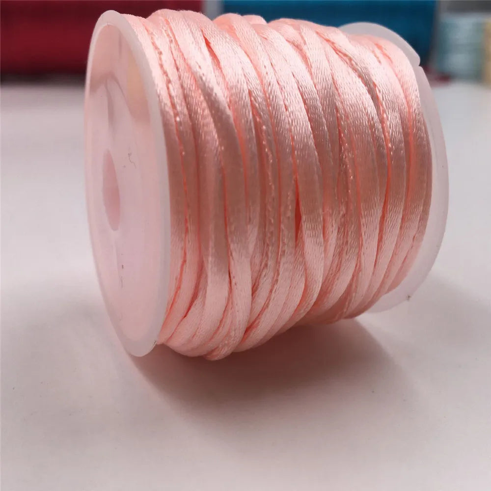 2mm Satinband geflochten Seide Makramee Seil für DIY Armbänder