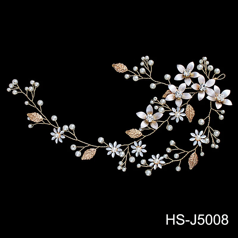 Handgemachter Blüten Kopfschmuck Perlen Stirnband Hochzeit Haarschmuck