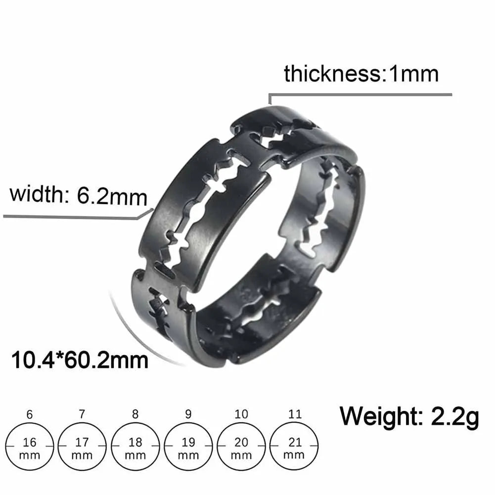 Edelstahl Punk Ringe Unisex 6-13 Größe Stilvoll - Robust