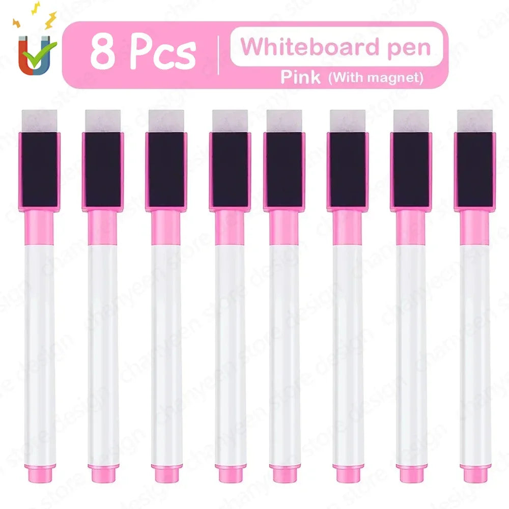 Magnetische Whiteboard-Stifte 4/8er Set – Löschbar, farbig - platzsparend