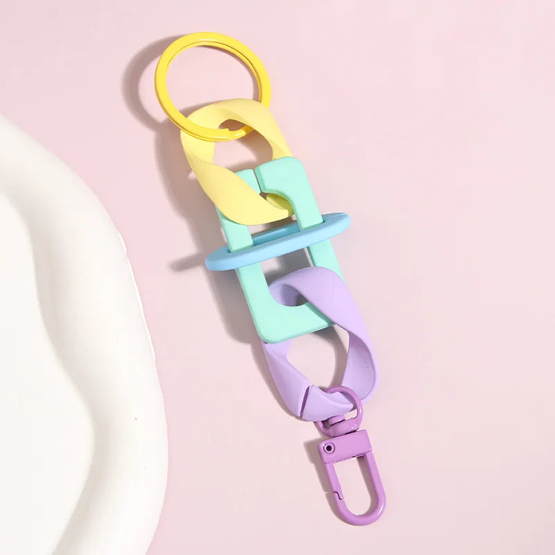 Bunte Acryl Schlüsselanhänger mit O-förmiger Schnalle – Trendiges Accessoire
