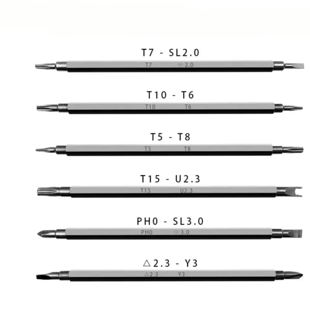 Präzises 6-in-1 Schraubendreher-Set mit rutschfestem Griff - robustem Stahl