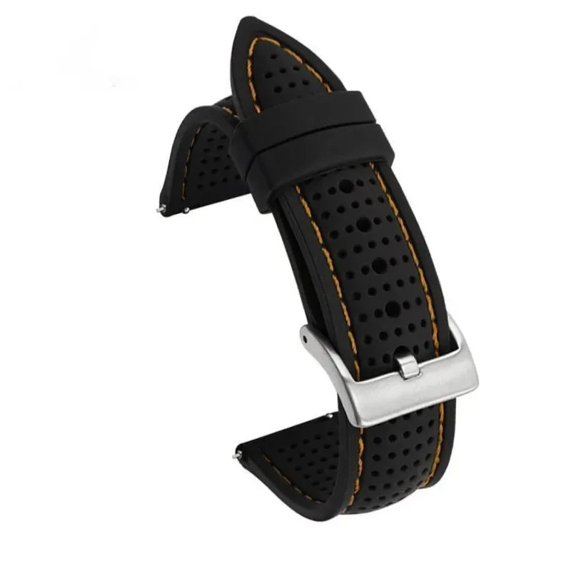 Weiches Silikon-Gummi-Uhrenarmband 20-24 mm, wasserdicht & atmungsaktiv