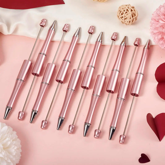 10er Set rosa Perlen Kugelschreiber – präzise 1,0 mm für Schule - Büro