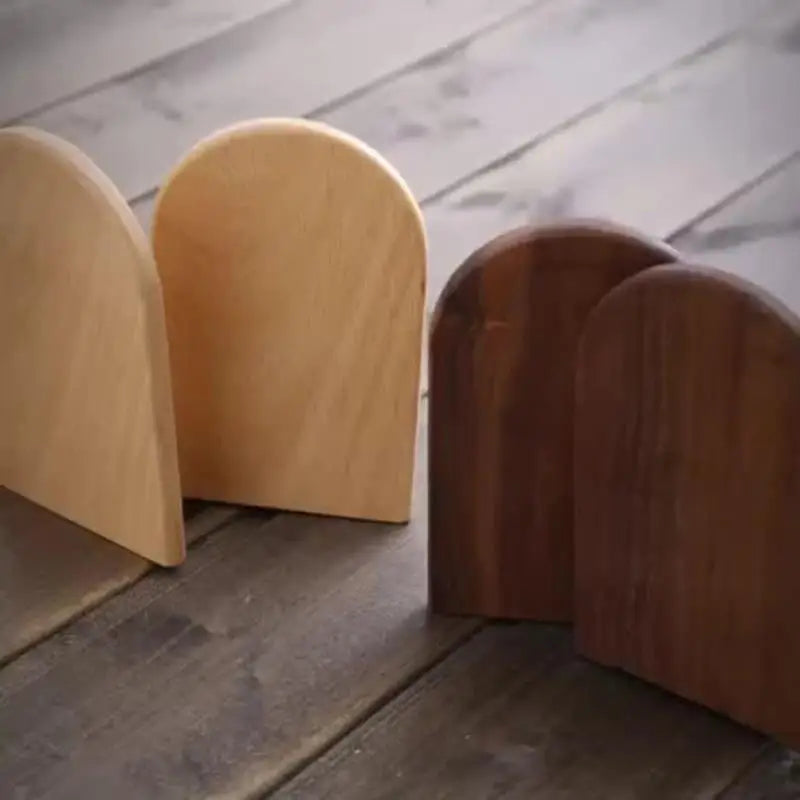 Natur Holz Buchstützen rutschfeste Verdickte Desktop Bücherregal