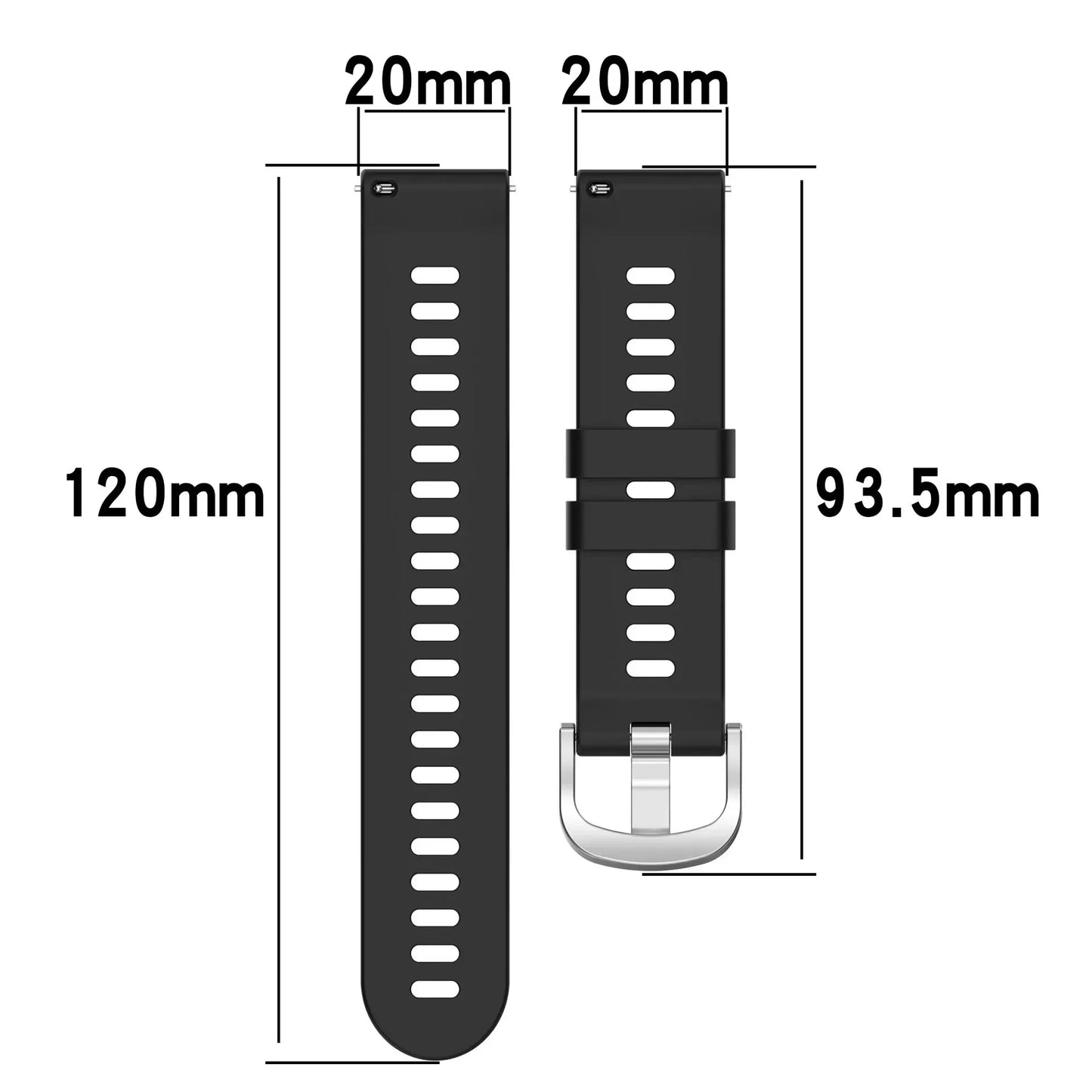 Sportliches Silikon-Uhrarmband 20/22mm – Komfort - Robustheit für Suunto Modelle