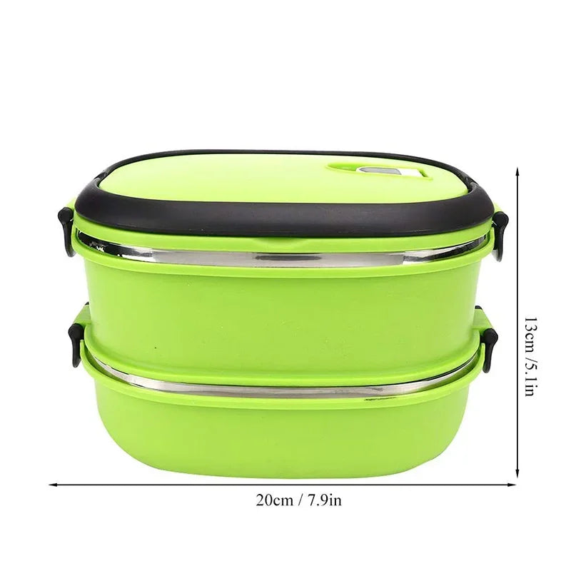 Tragbare Lunch Bento Box mit Klappgriff und Edelstahl-Liner, auslaufsicher
