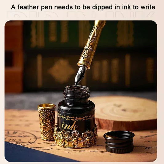 Klassisches Feder Füllfederhalter Set mit Tinte in Geschenkbox