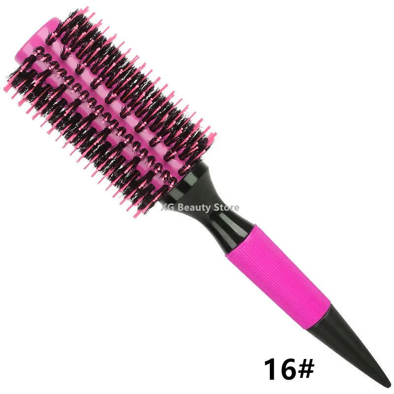 Multifunktionales Kammset mit Holzgriff und Nylon Wildschweinborsten für Salon Styling