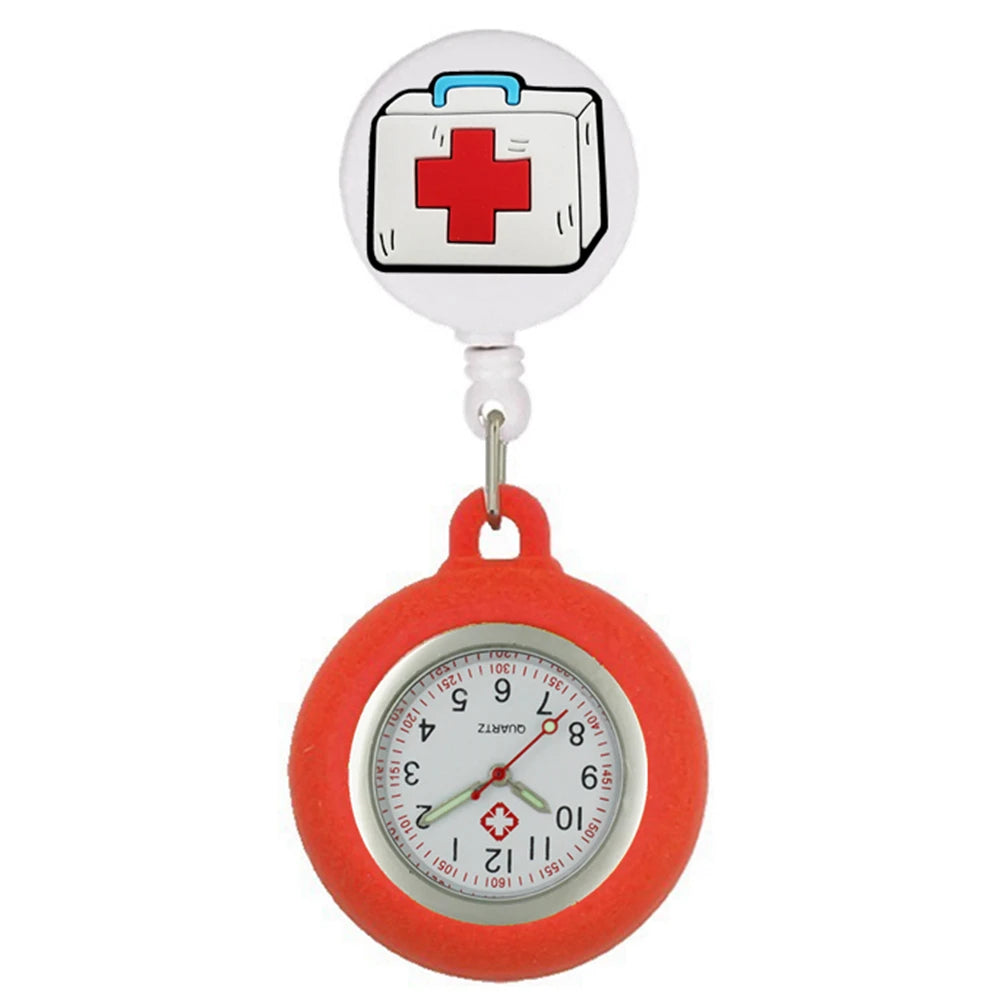 Präzise - stilvoll: Unisex Fob Taschenuhr mit medizinischen Symbolen, 4 cm