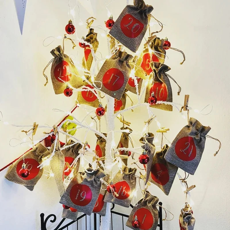 24-teiliges Adventskalender-Set mit Geschenkbox für festliche Dekoration