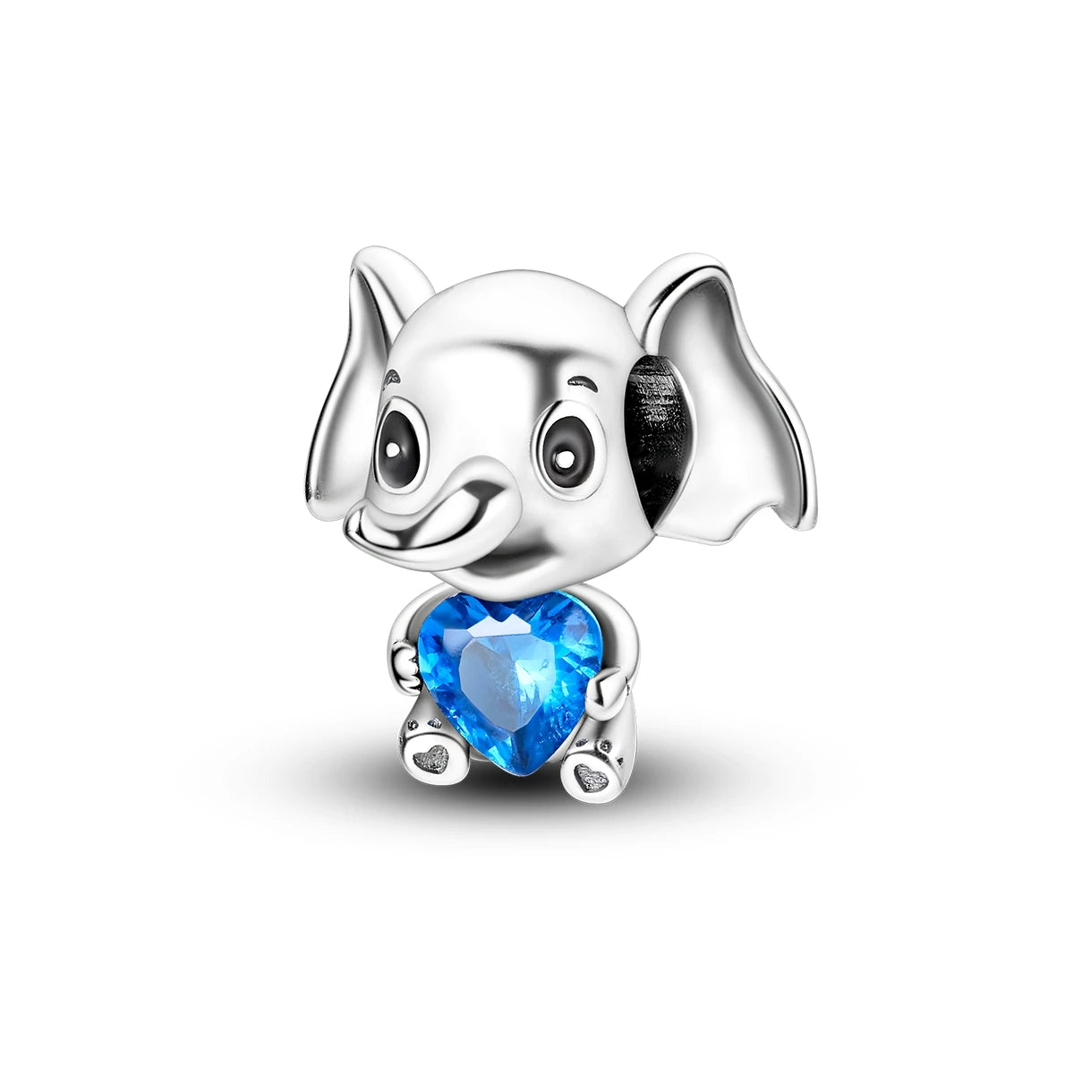 Edler Charm-Anhänger aus 925er Silber mit funkelndem blauem Zirkon – perfekt für DIY-Schmuck
