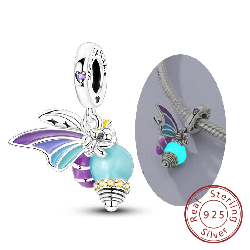 Funkelnder Schmetterlings-Charm aus 925 Sterlingsilber mit Zirkon – Elegant - Leicht
