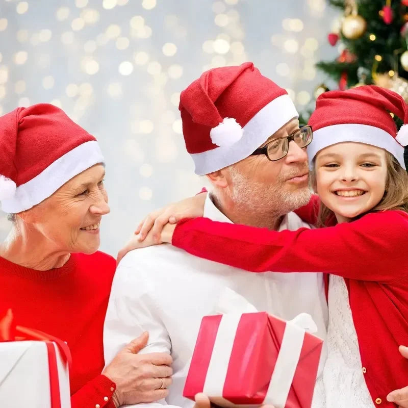 1-36 Stück klassische Vlies-Weihnachtsmannmützen für Erwachsene und Kinder