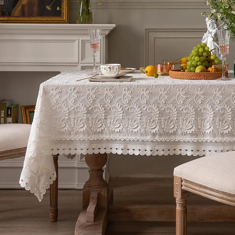 Luxus Spitze Tischdecke Aus Polyester Und Baumwolle Für Wohn Und Esszimmer