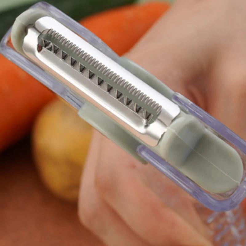 3-in-1 Drehbarer Edelstahl Schäler für Gemüse mit Multifunktion