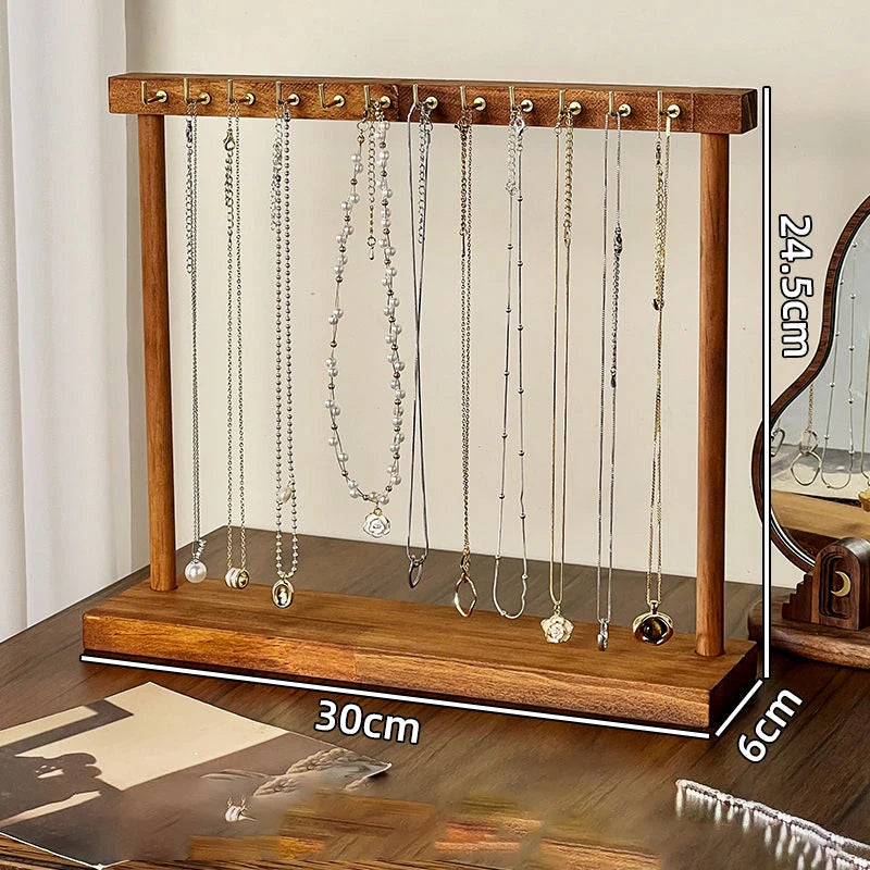 Massivholz Schmuck Organizer Display für Ketten Ohrringe Armbänder