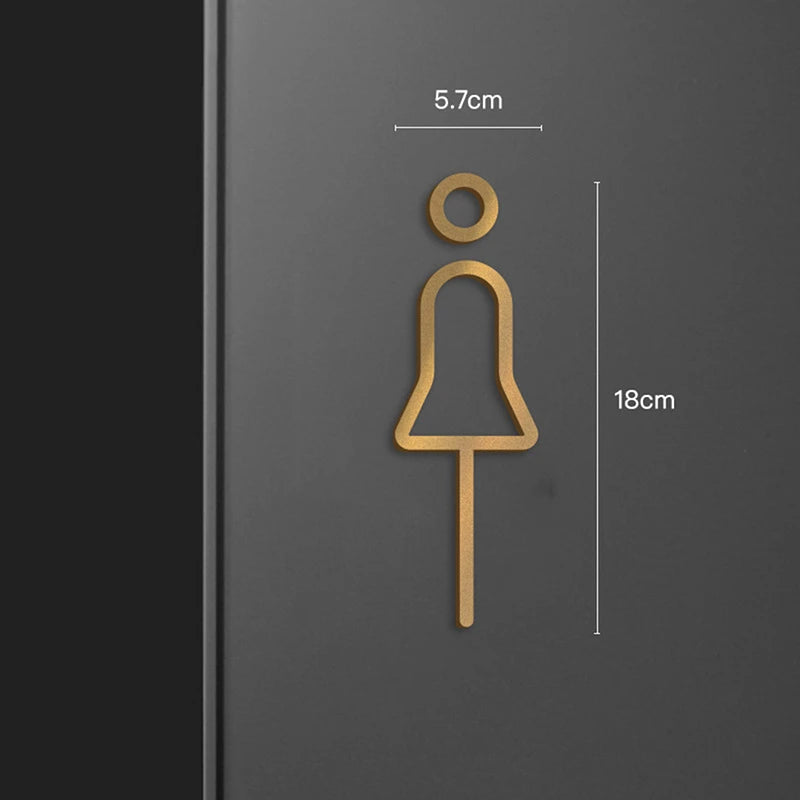 Elegantes WC-Schild Schwarz Gold aus Acryl – stilvolle Türkennzeichnung, 2er Set