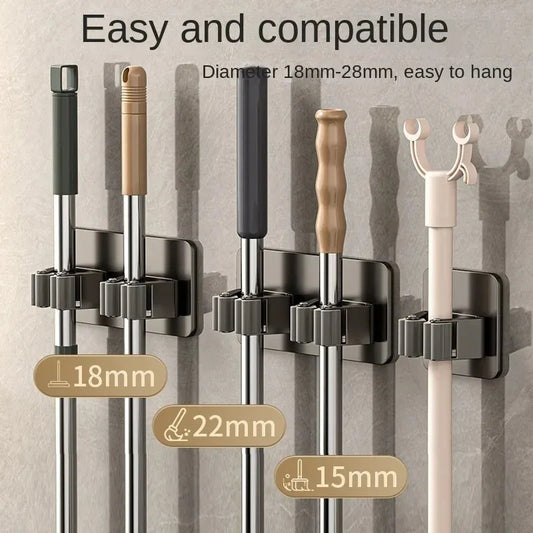 Selbstklebender wandhaken mop halter besenhalter clip organizer silikon