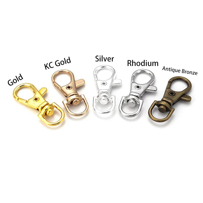 Vielseitiges 10er-Set Schlüsselanhänger mit drehbarem Karabiner, gold - silber