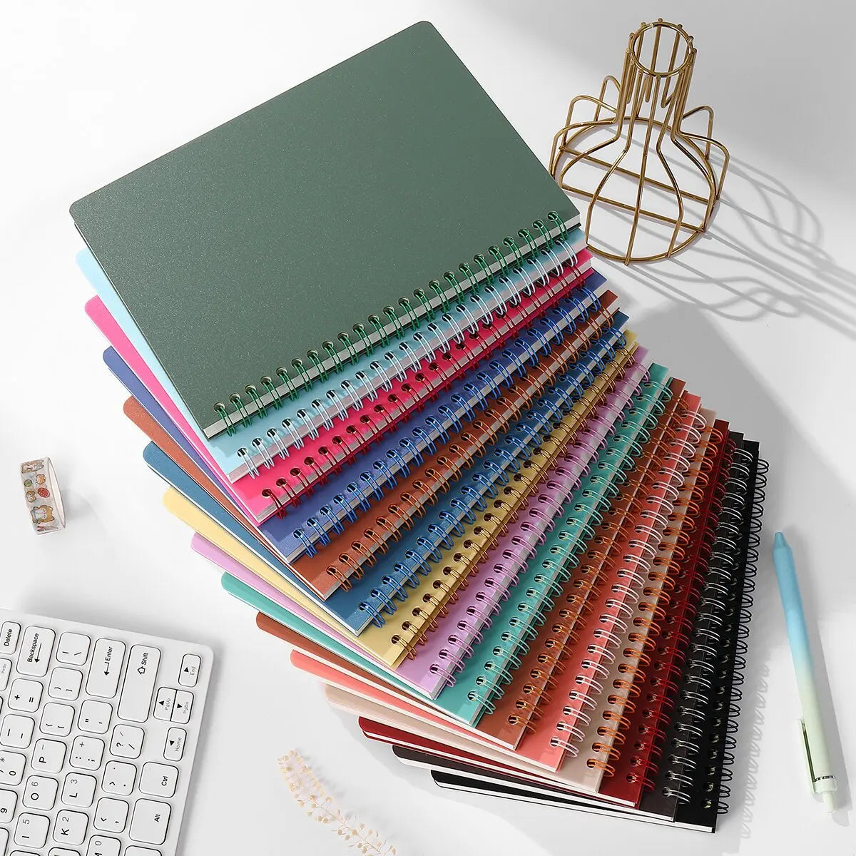 A5 Spiralnotizbuch 160 Seiten liniert dickes Papier Augenschutz Schule Büro