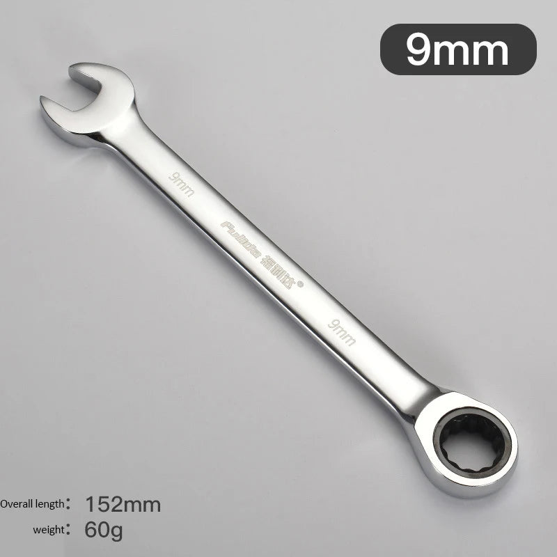 6-30MM Ratschen-Gabelschlüssel aus robustem Chrom-Vanadium-Stahl
