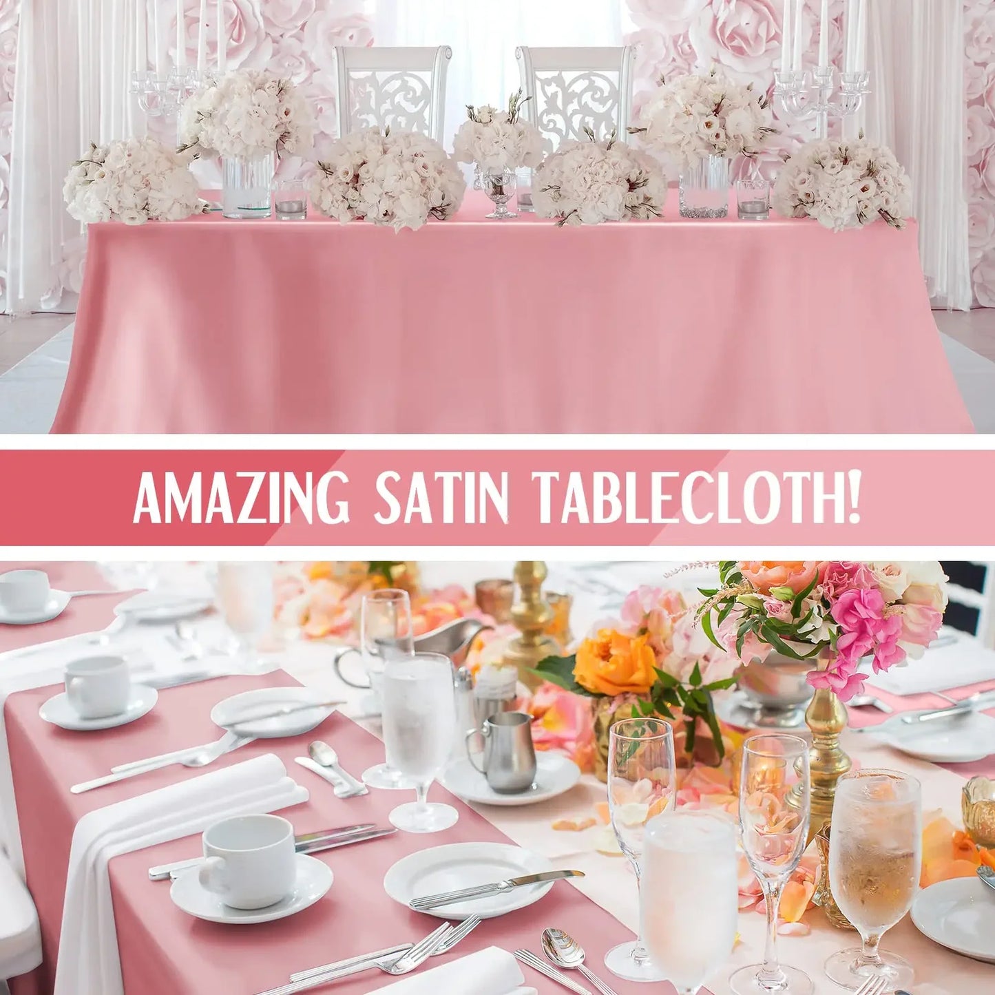 Rechteckige Hochzeitssatin Tischdecke Große Glatte Satin Tischdecke Für Feiern