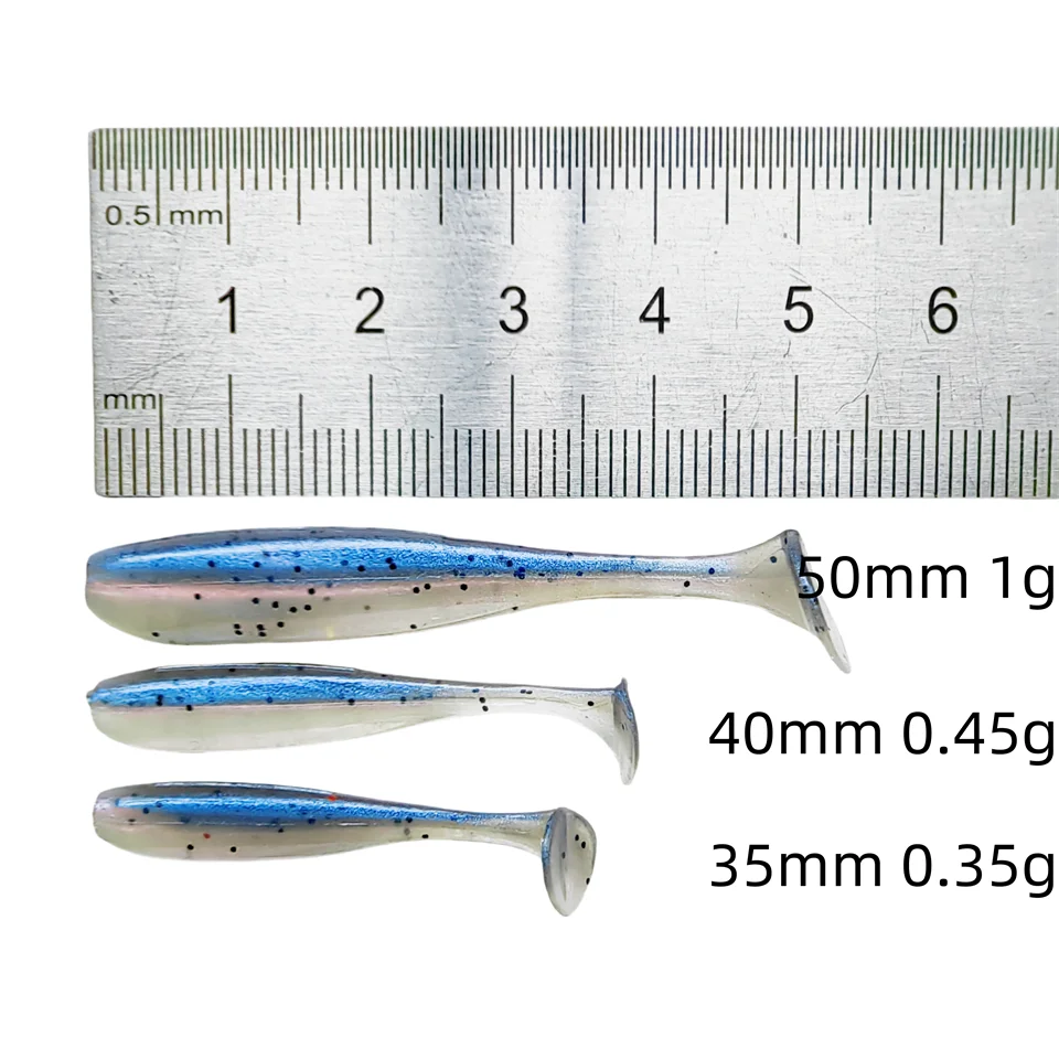 Effektive 50er Micro Köder mit T-Schwanz, 35mm/0,35g – Perfekt für Bass - Hecht