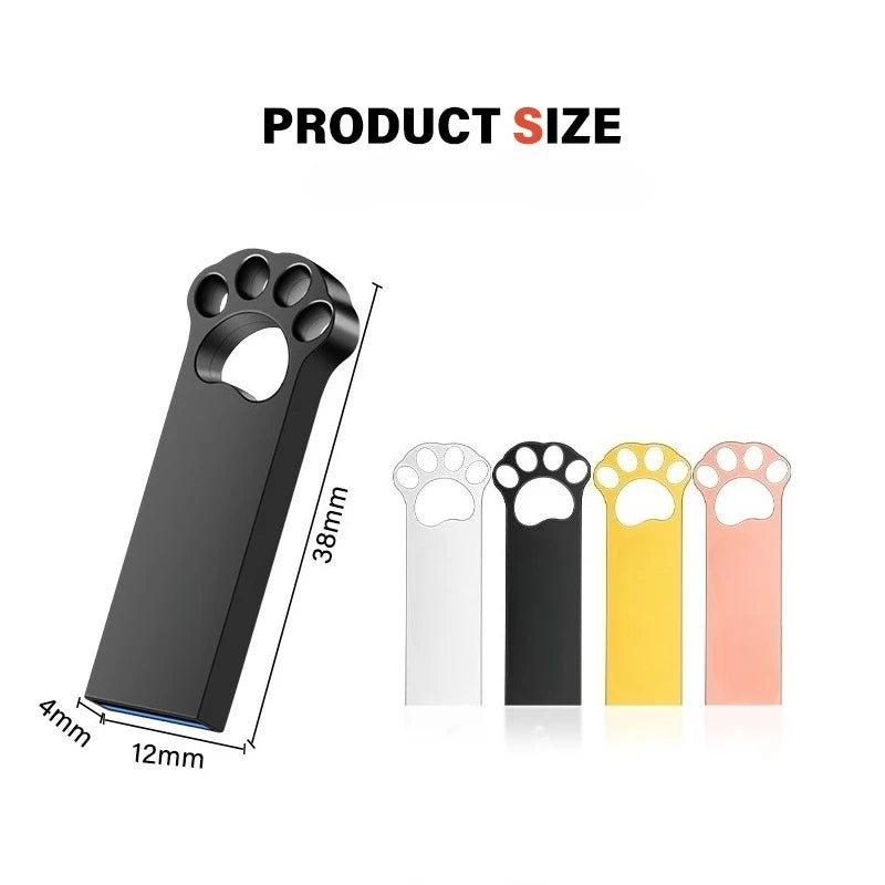 Wasserdichter Metall USB 2.0 Stick 64GB mit Katzenpfoten Design
