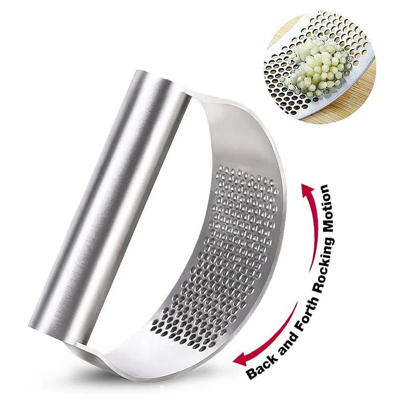 Ergonomische Edelstahl Knoblauchpresse – Robust, leicht zu reinigen, ideal für Ingwer - Knoblauch