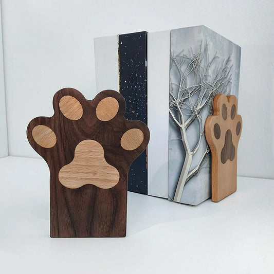 Holz Buchstütze mit Katzenklaue, rutschfestem Design für Tisch und Regal
