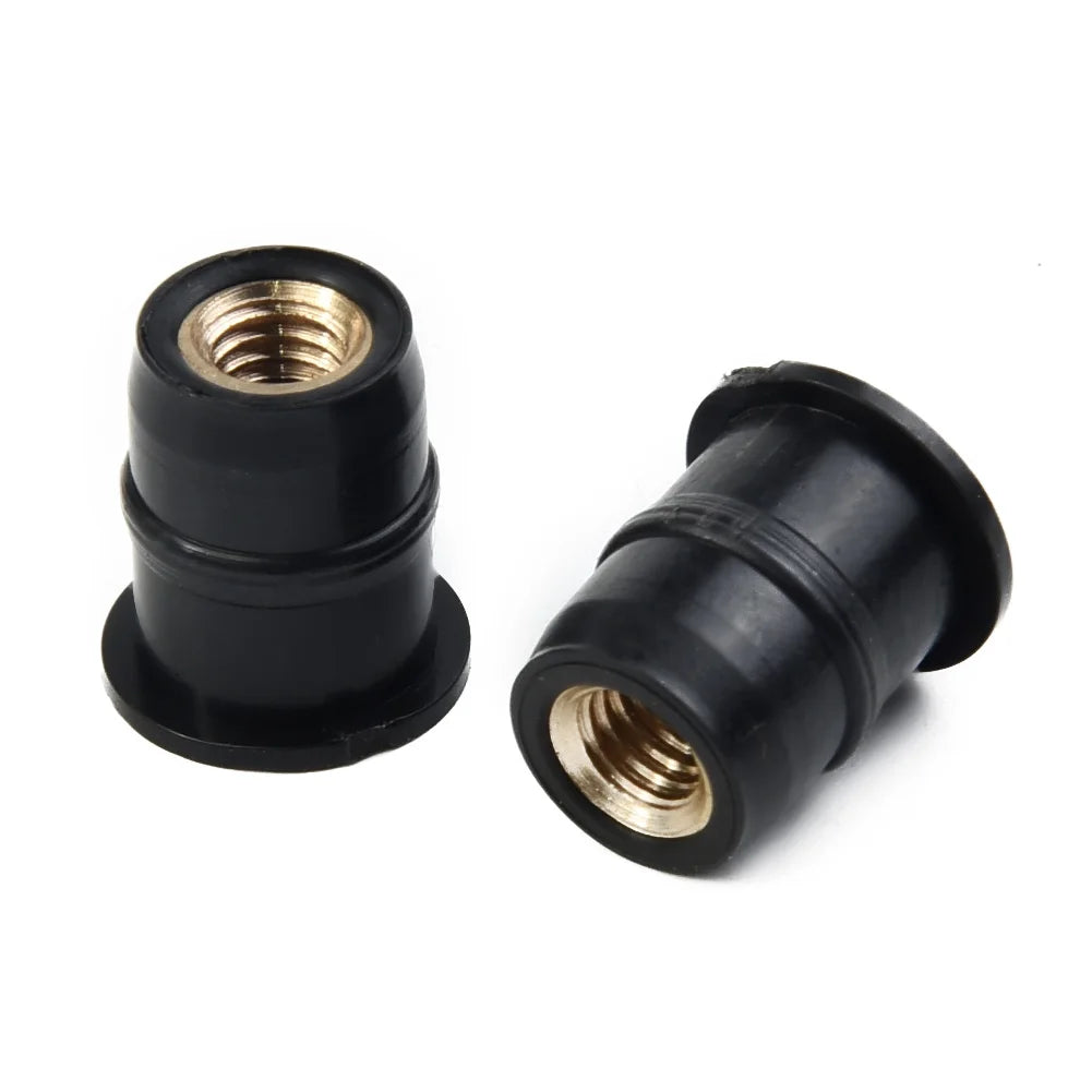 10er Set M5 5mm Gummi Muttern für Motorrad Windschutzscheiben Befestigung