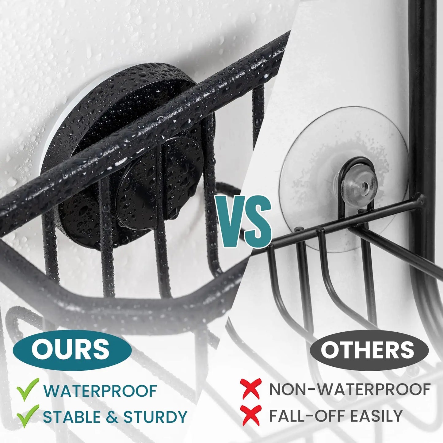 Schwammhalter mit starkem Saugnapf, abnehmbar, rostfreies Aluminium