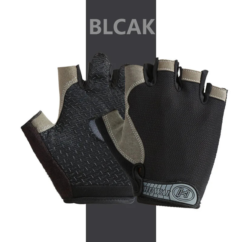 Atmungsaktive Anti-Rutsch Fitness- - Fahrradhandschuhe Halb Finger, 8 Farben