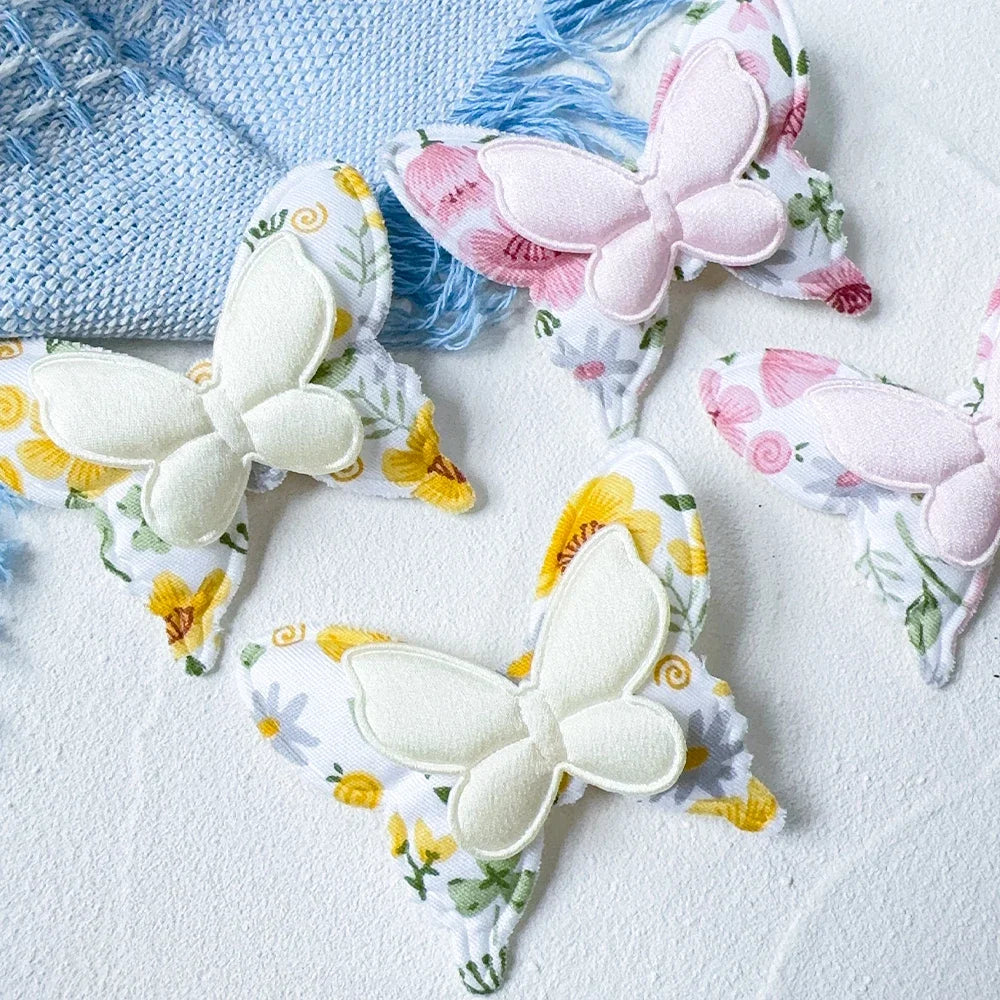 12-teiliges Set Kinder Haarklammern mit Doppel-Schmetterlingsbogen aus Polyester