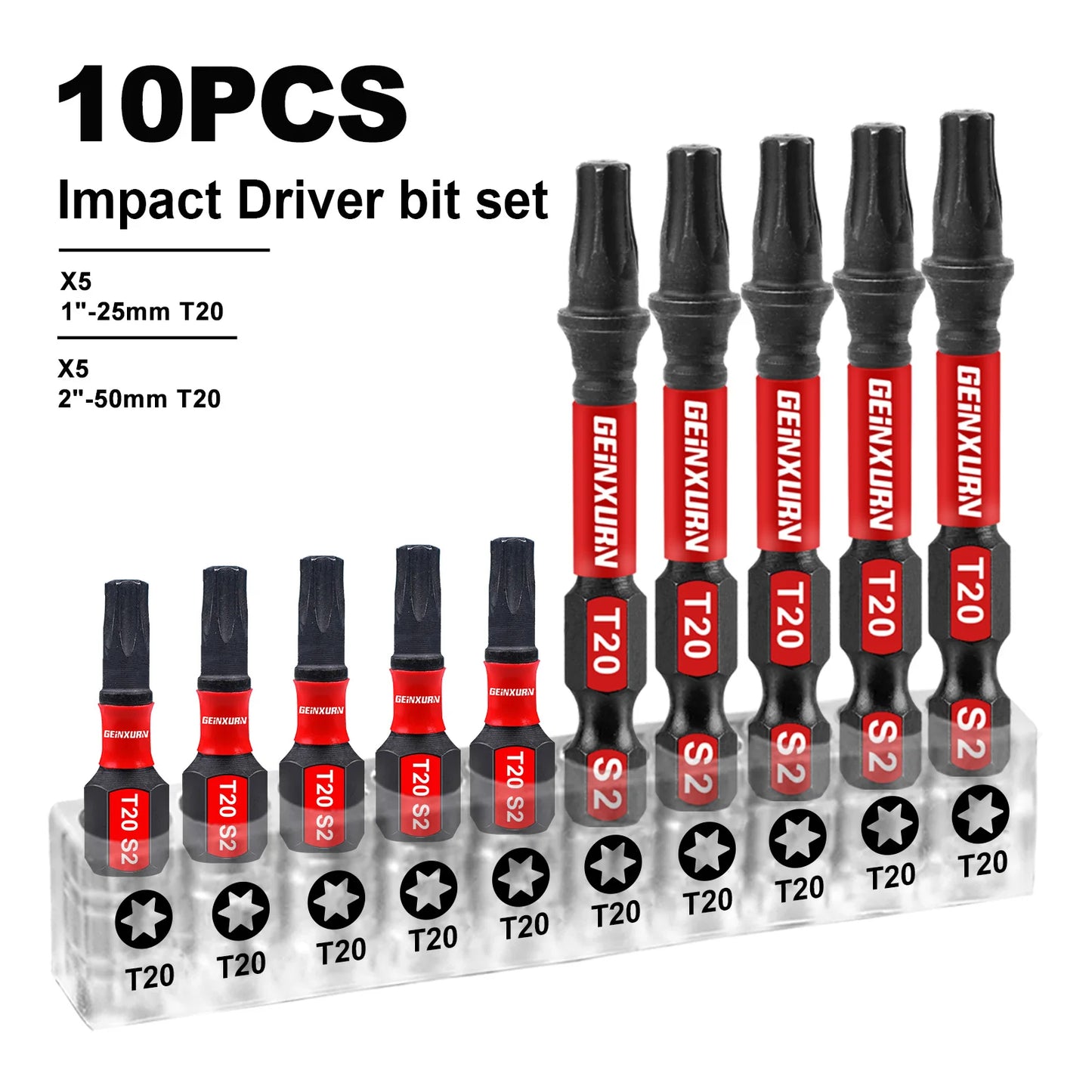 Magnetisches Torx Schraubendreher Bit Set T20 T25 aus S2 legiertem Stahl