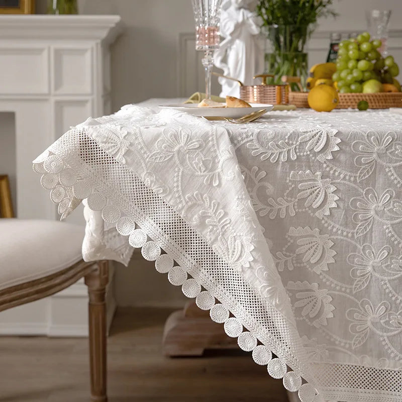 Luxus Spitze Tischdecke Aus Polyester Und Baumwolle Für Wohn Und Esszimmer