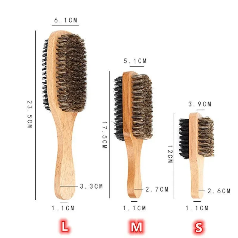Natürliche Borsten Haarbürste mit Holzgriff für angenehme Bartpflege