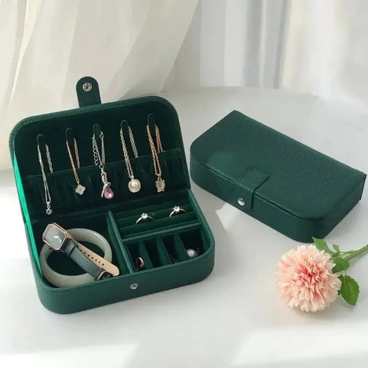 Tragbare Leder Schmuckschatulle Reise Organizer Display Box