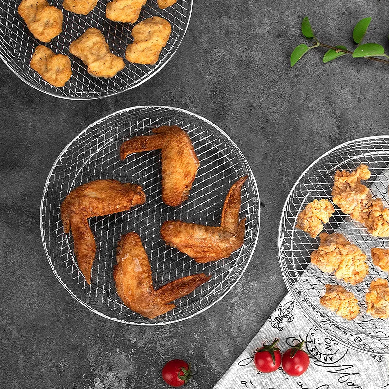 8-Zoll Edelstahl Luftfritteusenständer – Stapelbarer Universalgrill