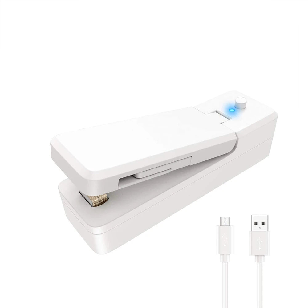 Frisch - Sicher: Tragbarer 2-in-1 Beutelversiegler - Cutter, USB-wiederaufladbar