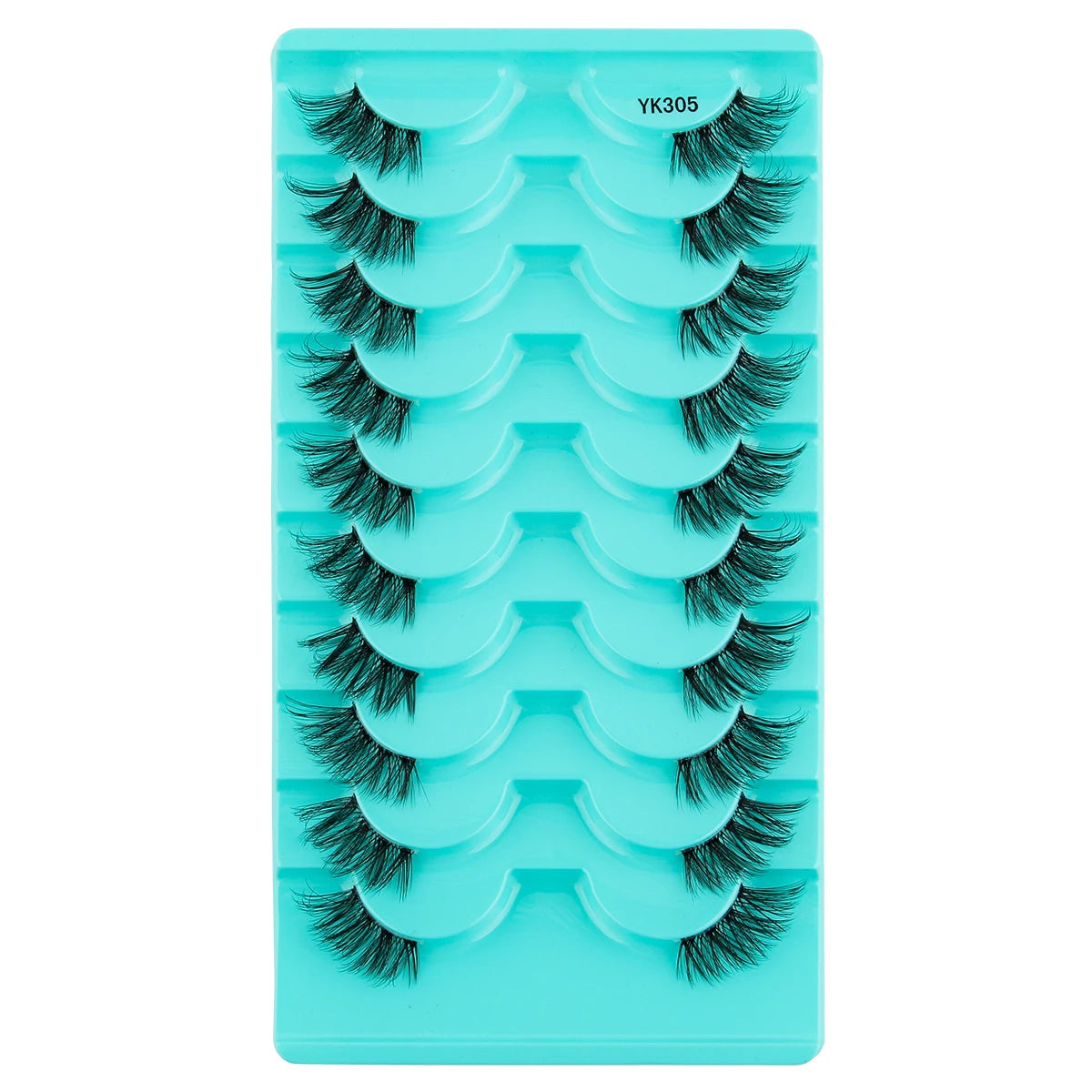 Natürliche, dramatische Katzenaugen-Wimpern – 3 oder 10 Paar halbe Wimpern schwarz
