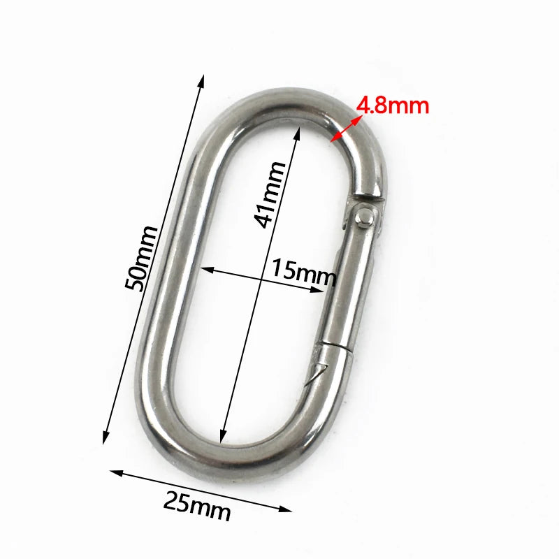Edelstahl Schnallen 5-10 cm ovaler Snap-Ring Karabiner für Schlüsselanhänger