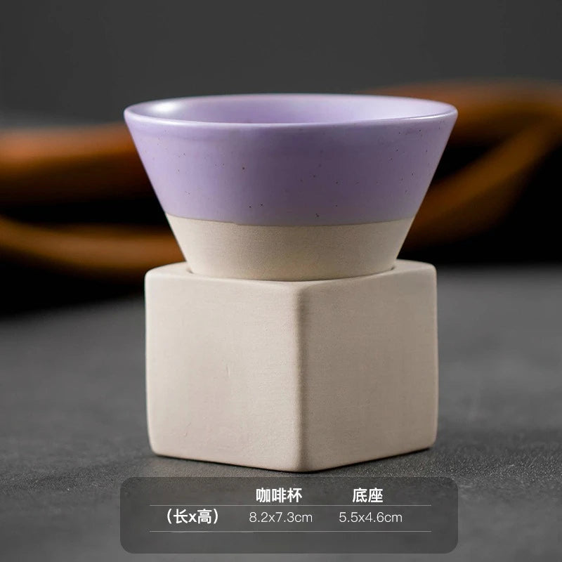 Retro Keramik Tasse in Dreieckiger Kegelform für Tee und Kaffee
