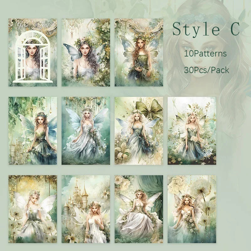 30-teiliges Scrapbooking Papier-Set mit 6 Designs für kreative DIY-Projekte