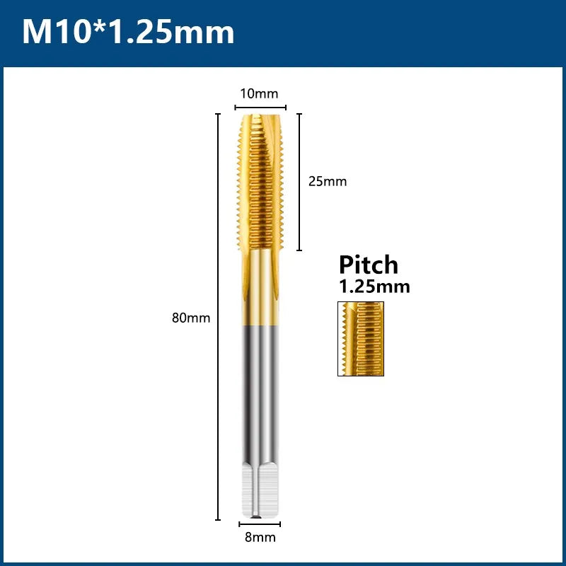 HSS Titanbeschichtung Gewindebohrer M2-M12 Metrisch Handwerkzeuge