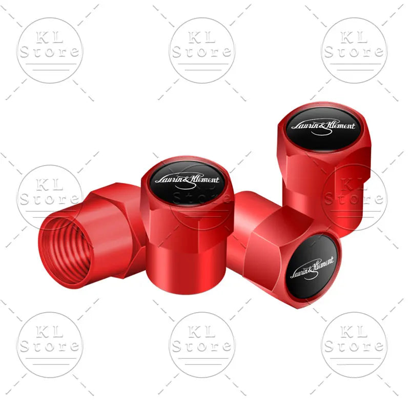 4er Set Rad Reifen Ventilkappen Air Stem Caps mit Staubschutz und Logo