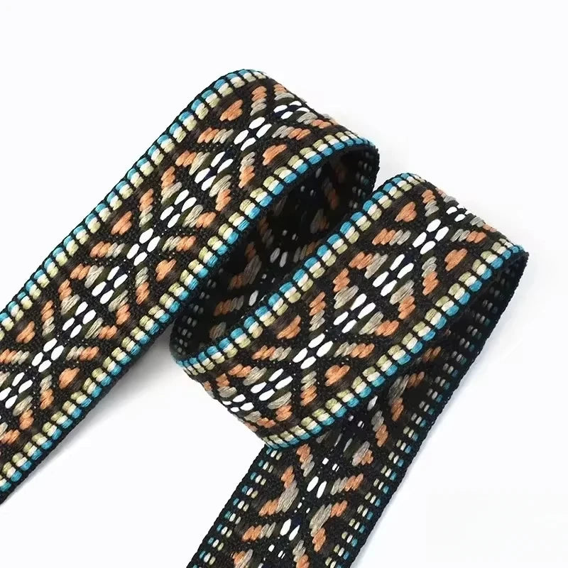 30mm Ethnisch Jacquard Gurtband Polyester DIY Nähen Dekor 2/5/10 Yards